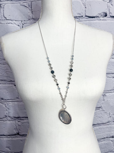 Simple Grey Beads Necklace