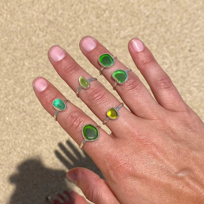 Sea Glass Rings (Handmade)