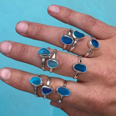 Sea Glass Rings (Handmade)