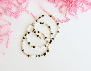 Beaded Blondes Dainty Fall Sprinkle Black & White