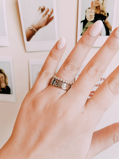 Lauren Beaded Ring In Silver
