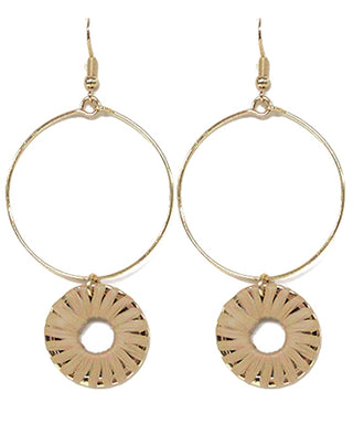 Woven circle drop earring