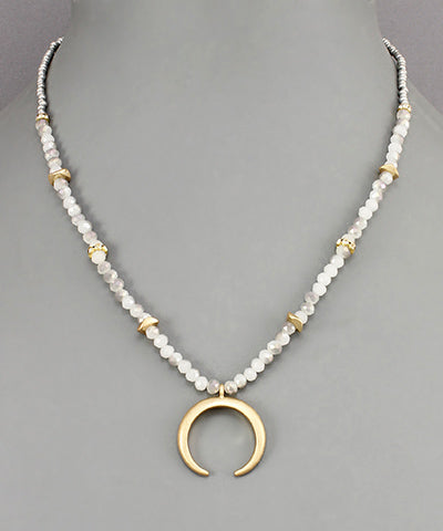 Crescent Moon Beaded Necklace
