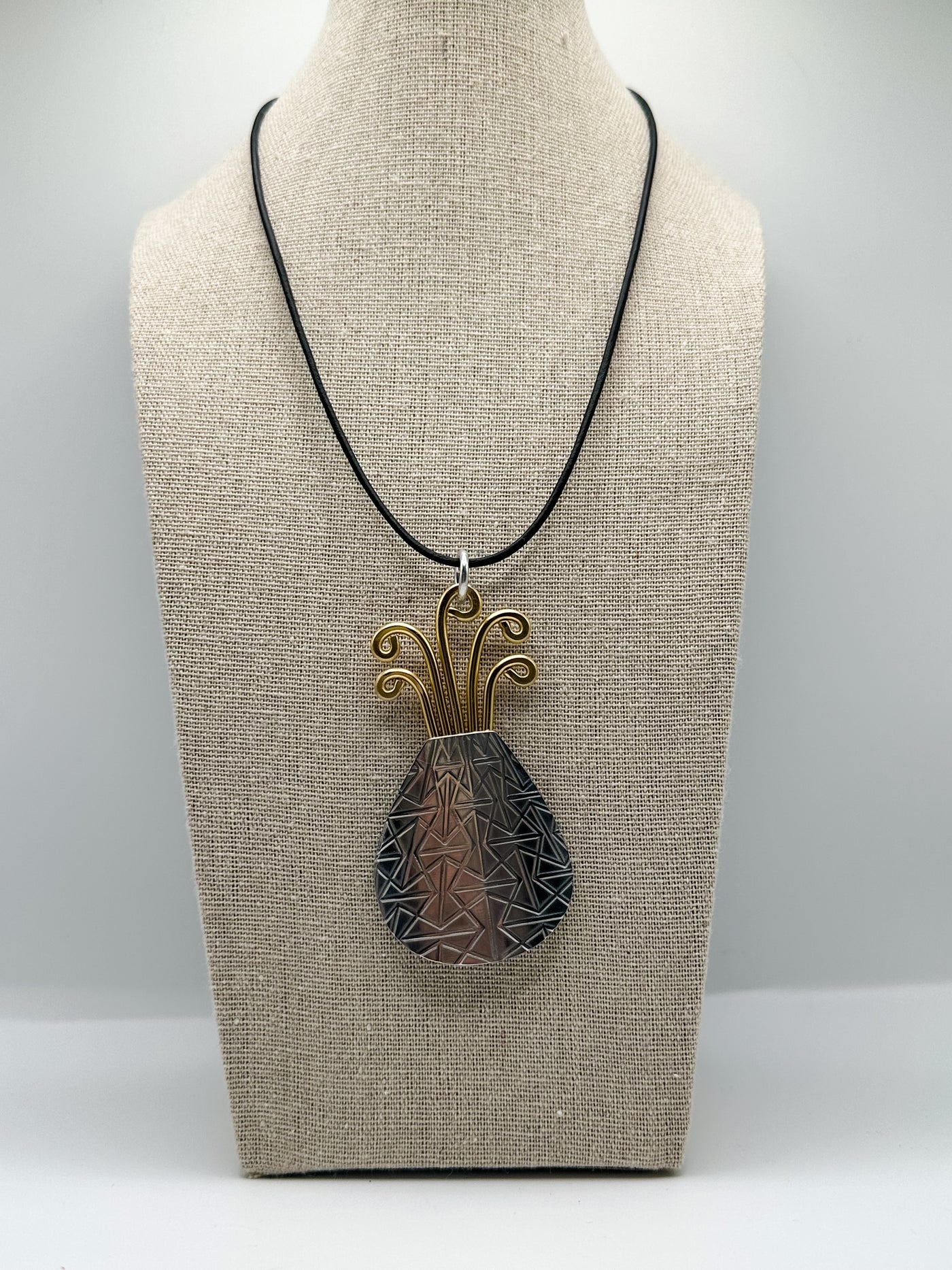 Pineapple 2Tone Metal Necklace