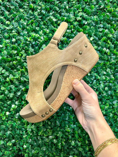 Corky's Carley Wedge Sandals Taupe