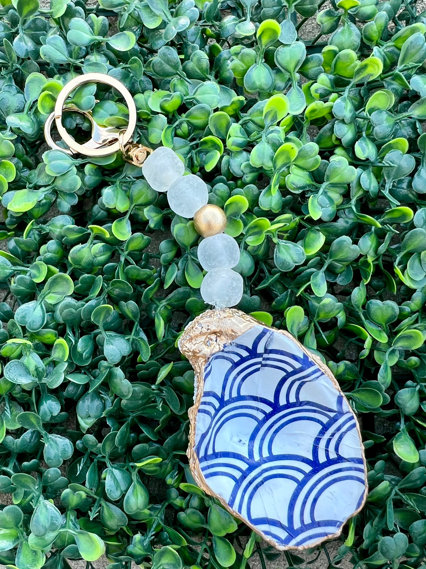 Handmade Decoupage Oyster Shell Keychains – Salty Chic Boutique