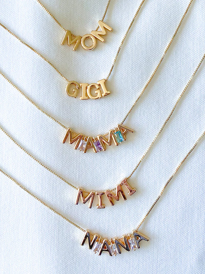 Gold Filled Initial Bar Necklace