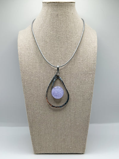 Open Teardrop Stone Necklace