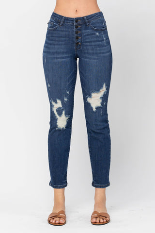 Judy Blue High Waisted Zig Zag Button Jeans