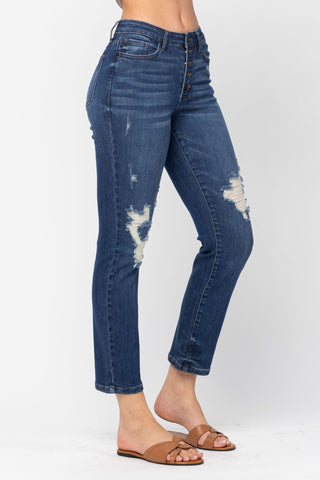 Judy Blue High Waisted Zig Zag Button Jeans