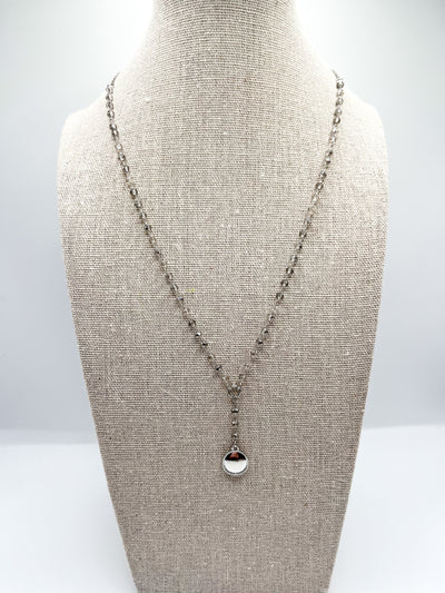 Crystal Beaded Pendant Y Necklace