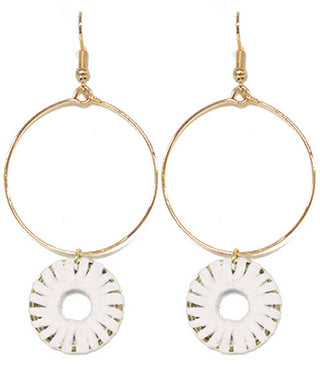 Woven circle drop earring