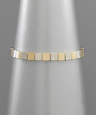 Square metal Bead bracelet