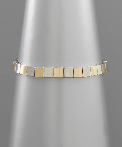 Square metal Bead bracelet