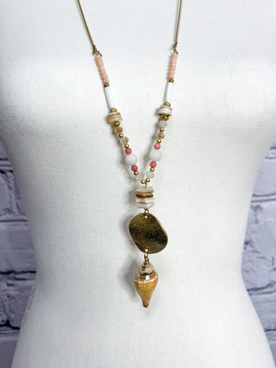 Coral Coin Shell Necklace