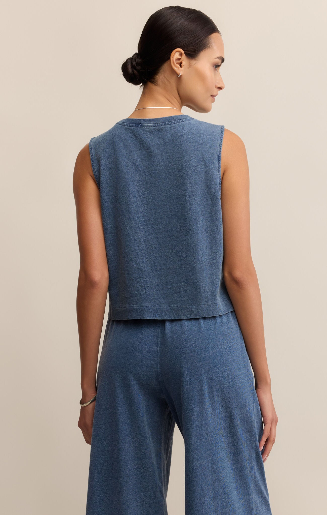 Z Supply Sloane Jersey Denim Vintage Indigo Tank