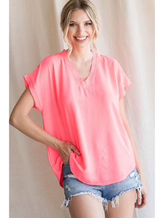 Best Selling Cap Sleeve Raw Edge Top