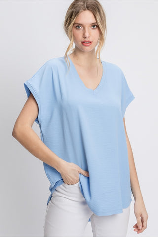Best Selling Cap Sleeve Raw Edge Top