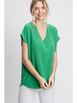 Best Selling Cap Sleeve Raw Edge Top