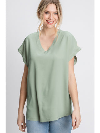 Best Selling Cap Sleeve Raw Edge Top