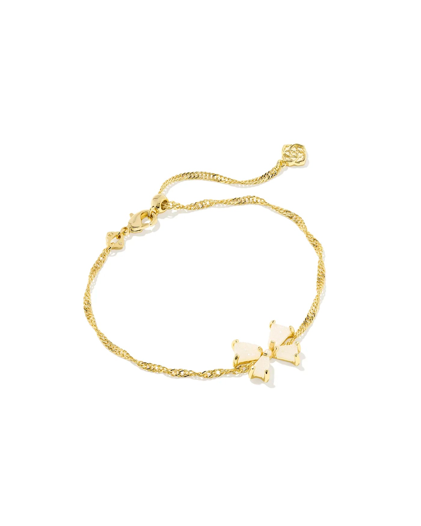 Kendra Scott Blair Bow Small Chain Bracelet in Iridescent Drusy