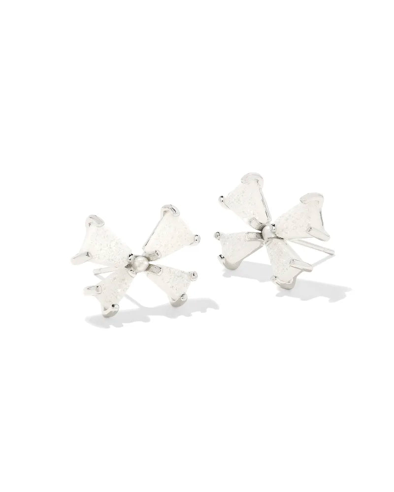 Kendra Scott Blair Bow Small Stud Earrings in Iridescent Druzy