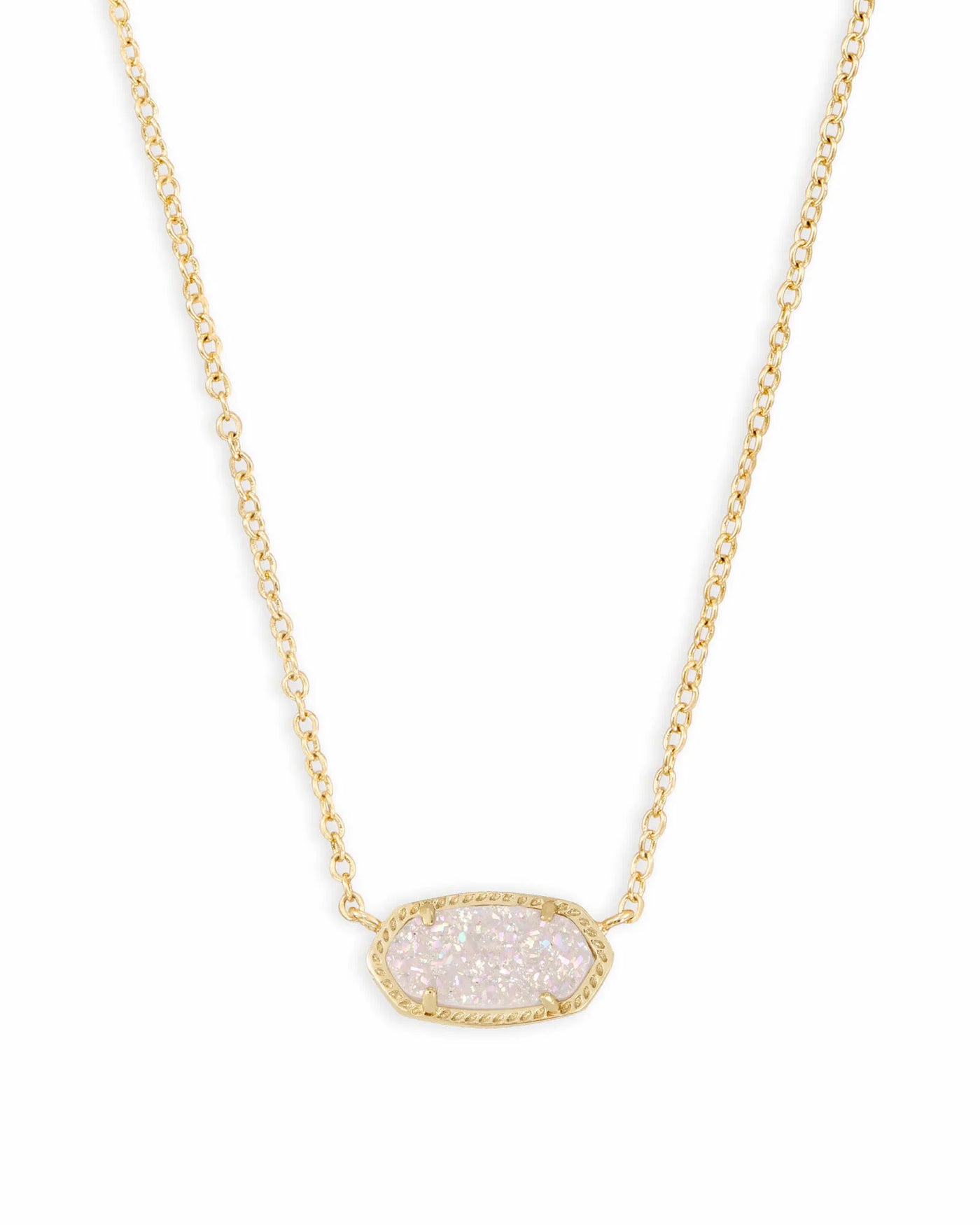 Kendra Scott Boxed Elisa Necklace Gold Iridescent Drusy