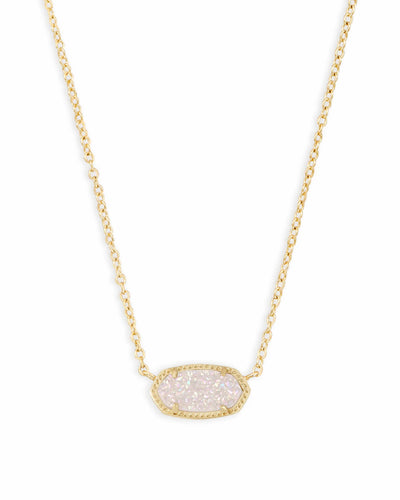 Kendra Scott Boxed Elisa Necklace Gold Iridescent Drusy