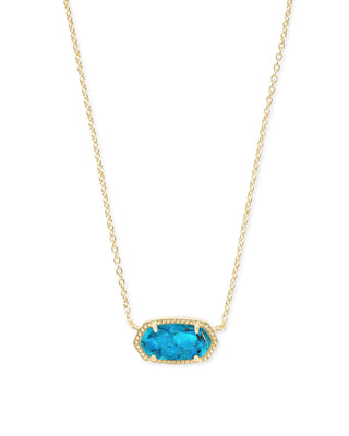 Elisa Gold Pendant Necklace in Bronze Veined Turquoise Magnesite