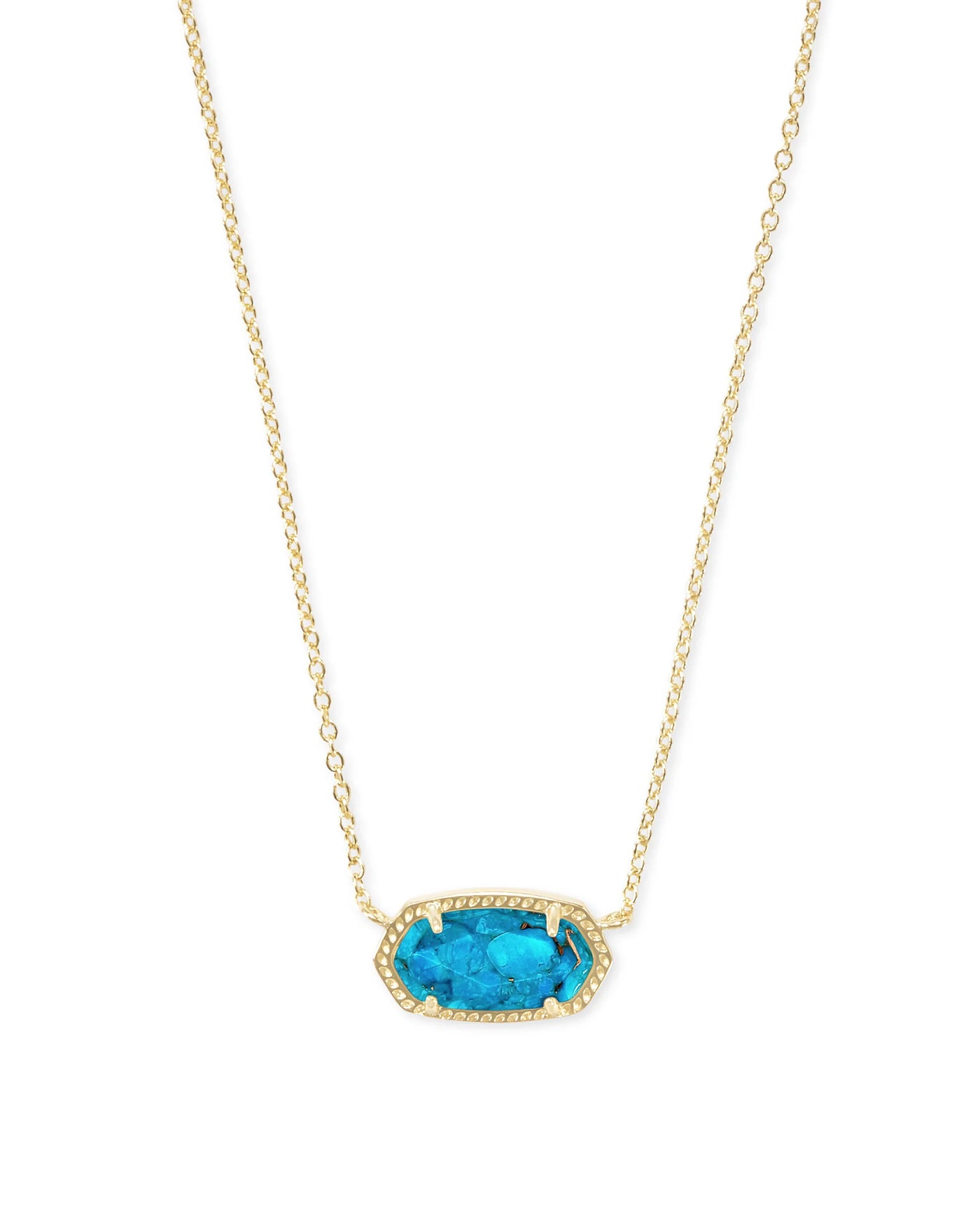 Elisa Gold Pendant Necklace in Bronze Veined Turquoise Magnesite