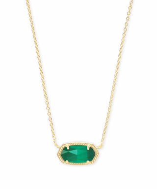 Elisa Gold Pendant Necklace in Emerald Cat’s Eye