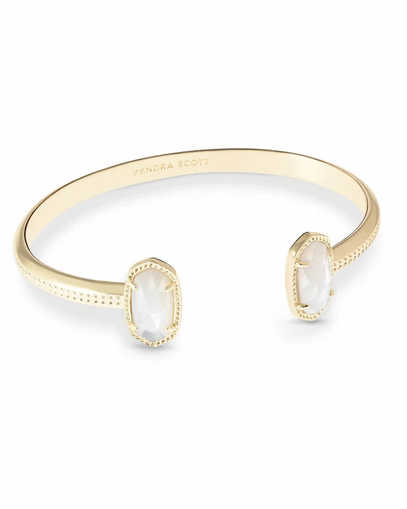 Elton Gold Cuff Bracelet in Ivory Mother-of-Pearl