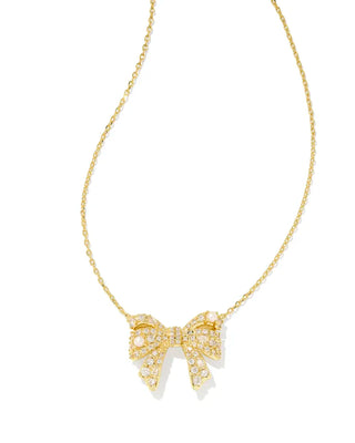 Kendra Scott Krista Bow Short Pendant in White Mix