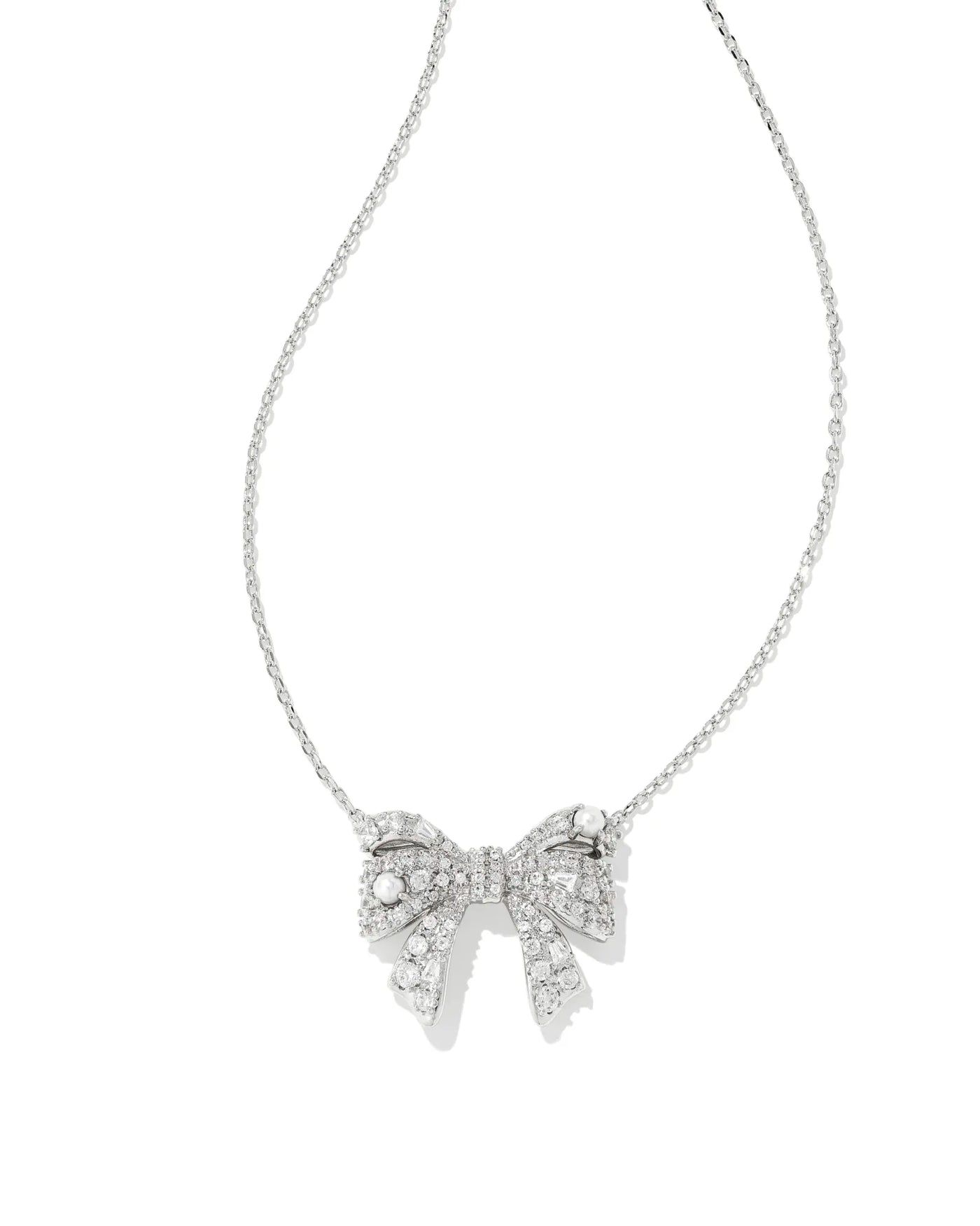 Kendra Scott Krista Bow Short Pendant in White Mix