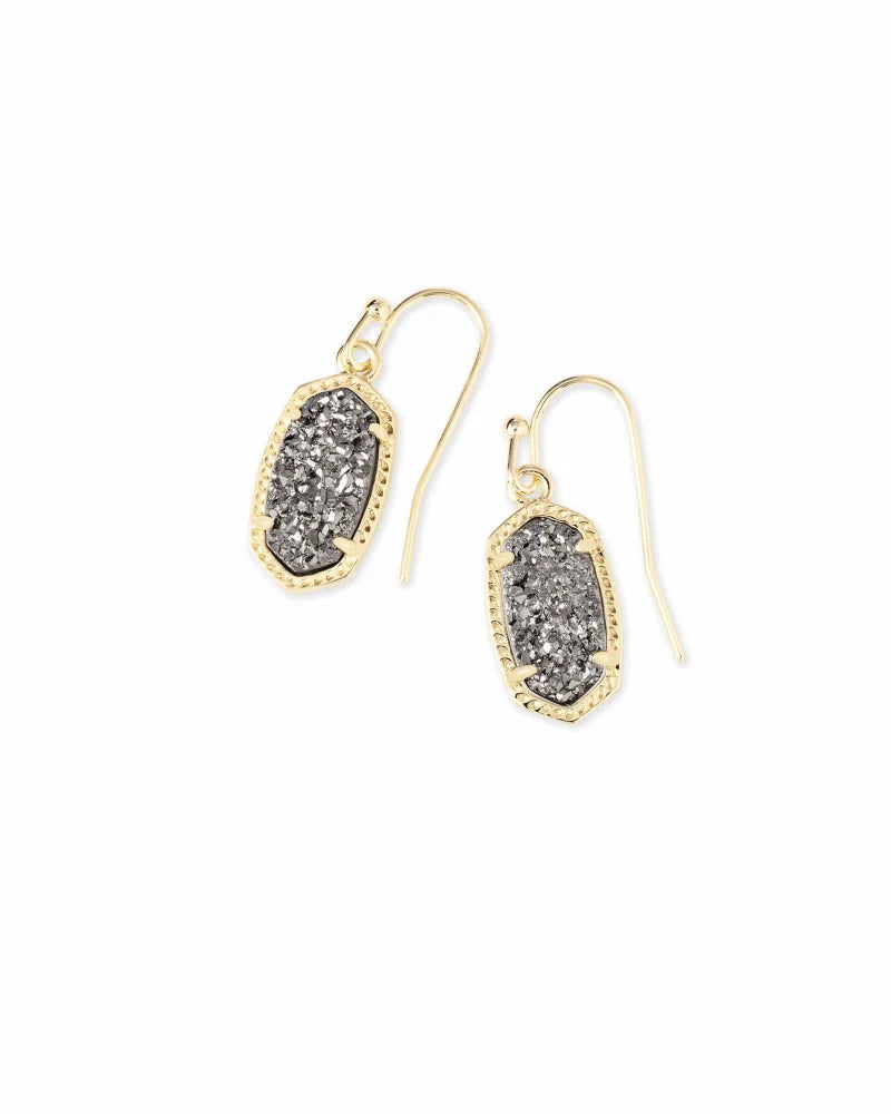 Lee Drop Earrings in Gold Platinum Drusy