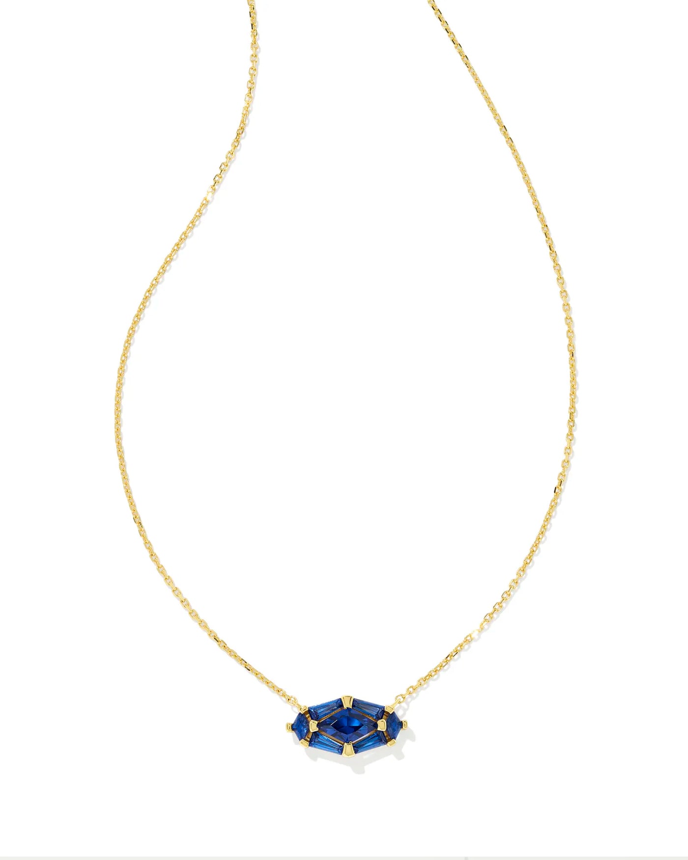 Kendra Scott Lindy Rae Elisa Short Pendant Necklace in Blue Crystal