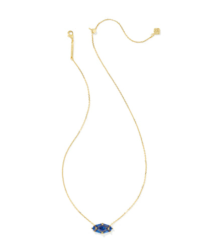 Kendra Scott Lindy Rae Elisa Short Pendant Necklace in Blue Crystal