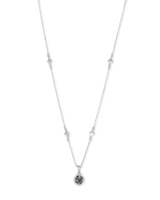 Nola Silver Pendant Necklace in Platinum Drusy