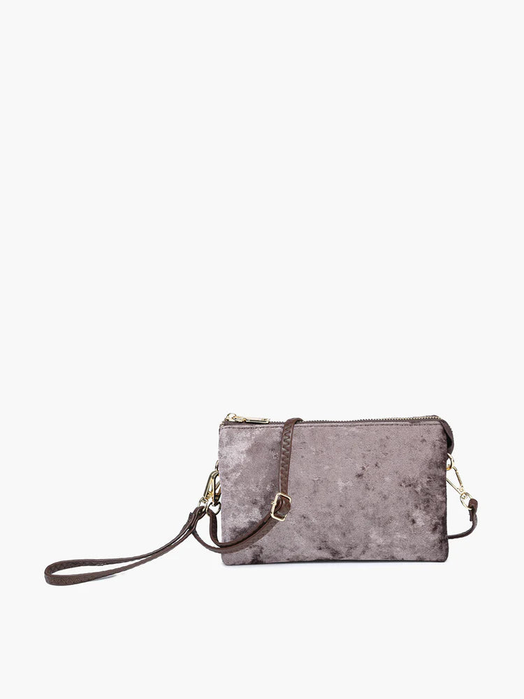 Riley Velvet 3 Compartment Wristlet/Crossbody