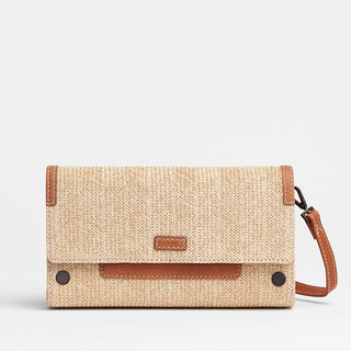 Hammitt AJ Crossbody Clutch Saddle Raffia