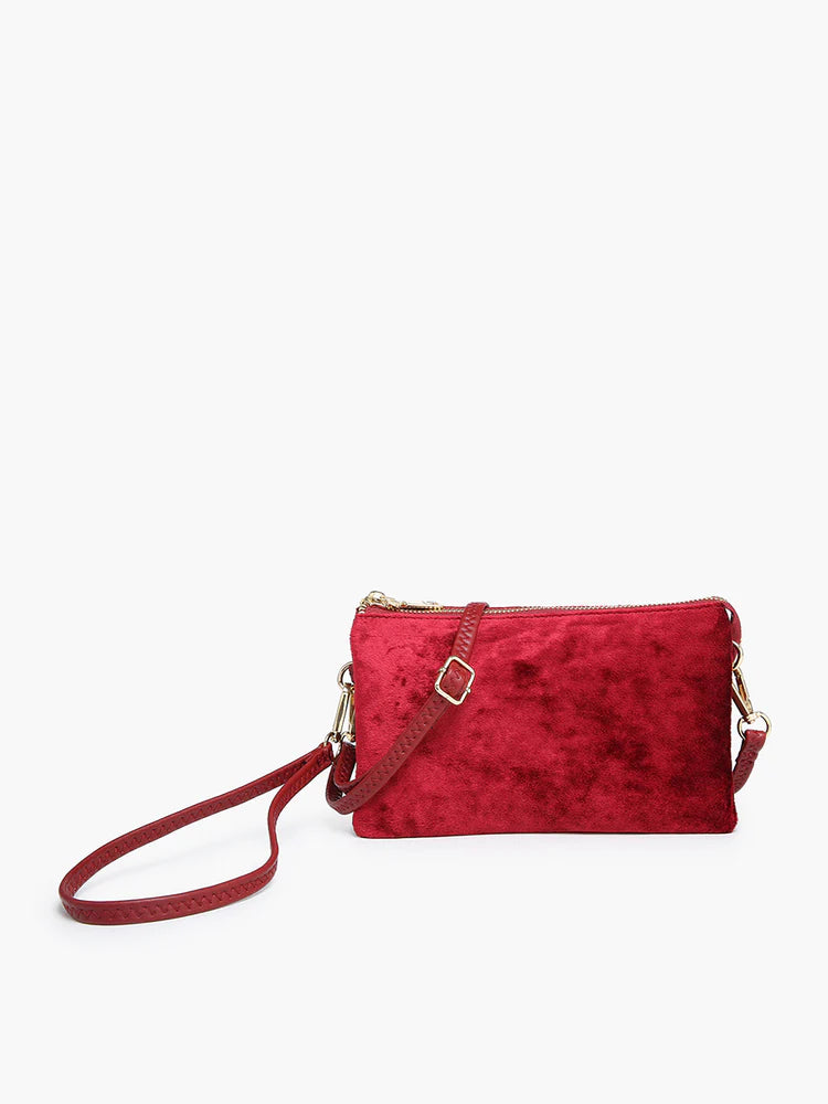 Riley Velvet 3 Compartment Wristlet/Crossbody