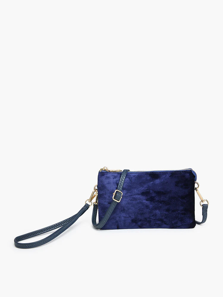 Riley Velvet 3 Compartment Wristlet/Crossbody