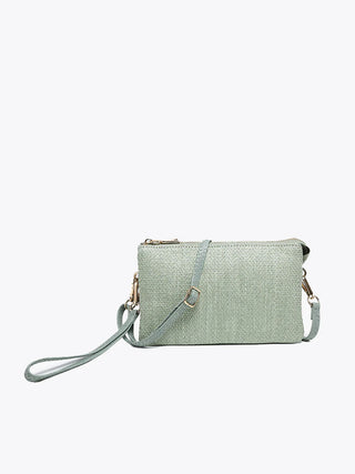 Riley Micro Straw 3 Compartment Crossbody/Wristlet