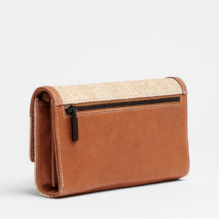 Hammitt AJ Crossbody Clutch Saddle Raffia