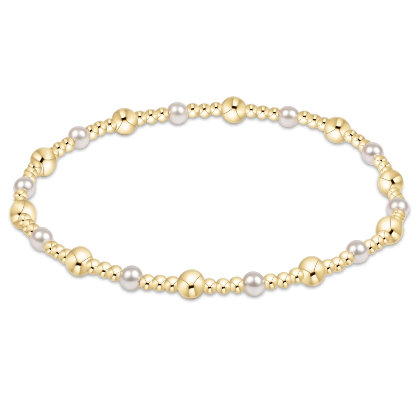 ENewton Classic Sincerity Pattern Gold Pearl Bracelet