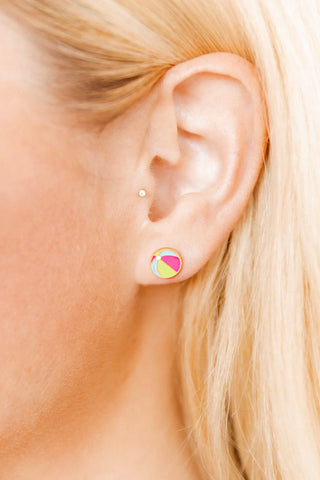 Beach Ball Screwback Studs