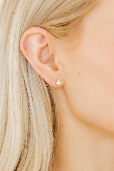 Paige Pear Screwback Stud Earring