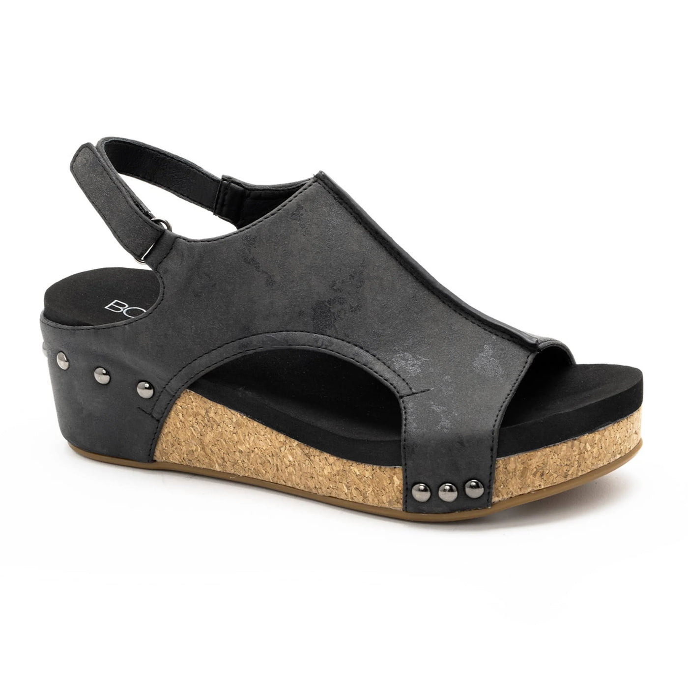 Corky's Volta Wedge Sandals Black Metallic