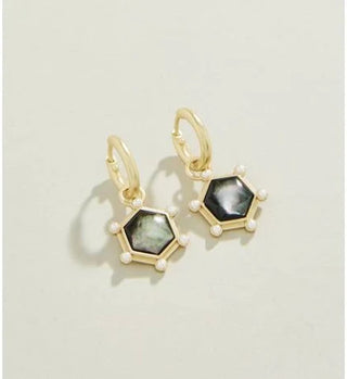 Spartina Hexa Convertible Hoop Earrings Mother of Pearl