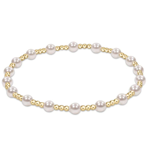 ENewton Extends classic sincerity pattern 4mm bead bracelet - pearl